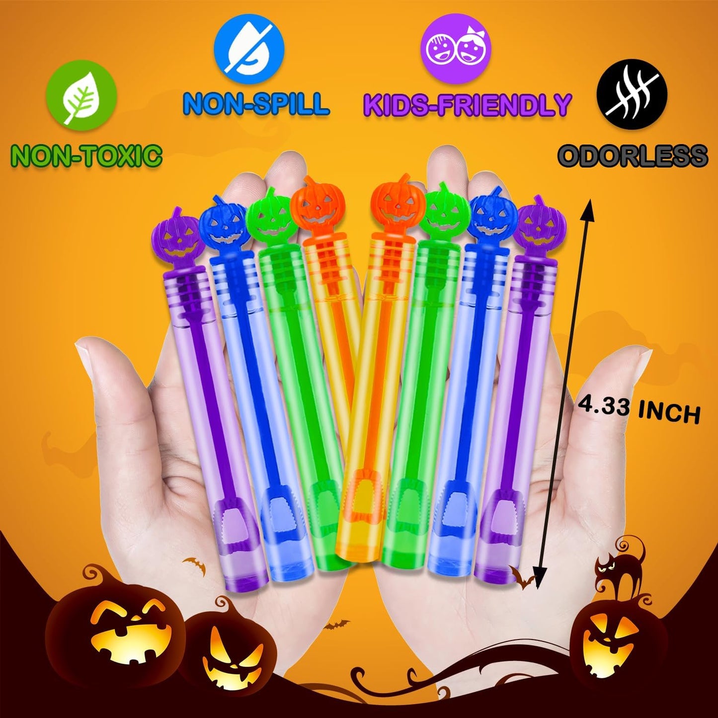 Halloween Bubbles Party Favors for Toddlers Bulk 300 Pack,Non Candy Treats Goodie Bag Stuffer Fillers for Kids, Small Halloween Trinkets trunk or treat Classroom Prizes Toys Gift Handouts for Boy Girl