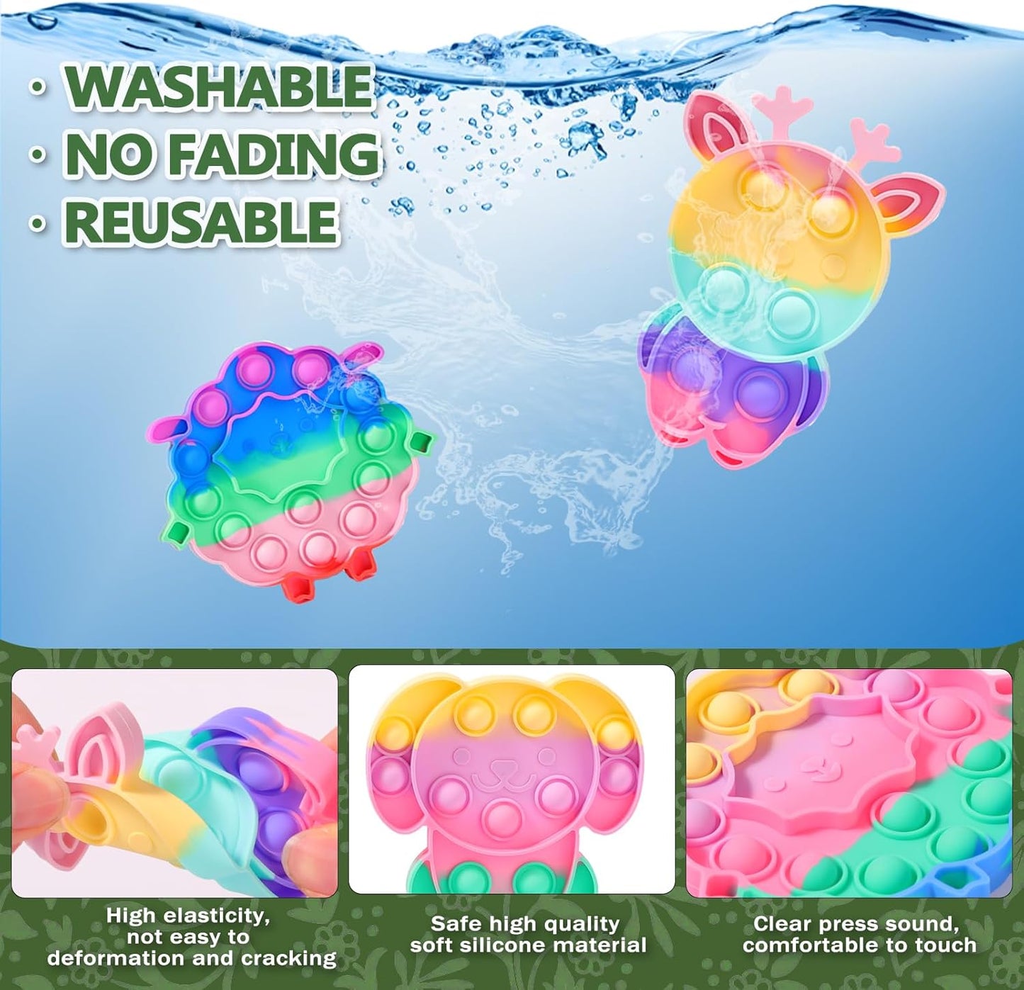 25PCS Party Favors for Kids, Fidget Toys Bulk Its Birthday Party Favors for Kids Toddlers Adult, Classroom Prizes, Goodie Bag Stuffers,Treasure Chest Box,Cute Animal Push Bubble Pops Bulk Sensory Toys