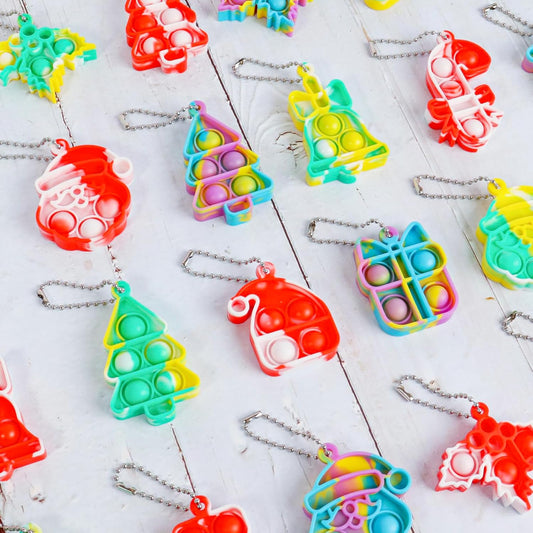 24 Pack Christmas Mini Pop Fidget Toy Pack for Kids Girls Boys Toddlers Christmas Stocking Stuffers Party Favors Gifts Stress Relief
