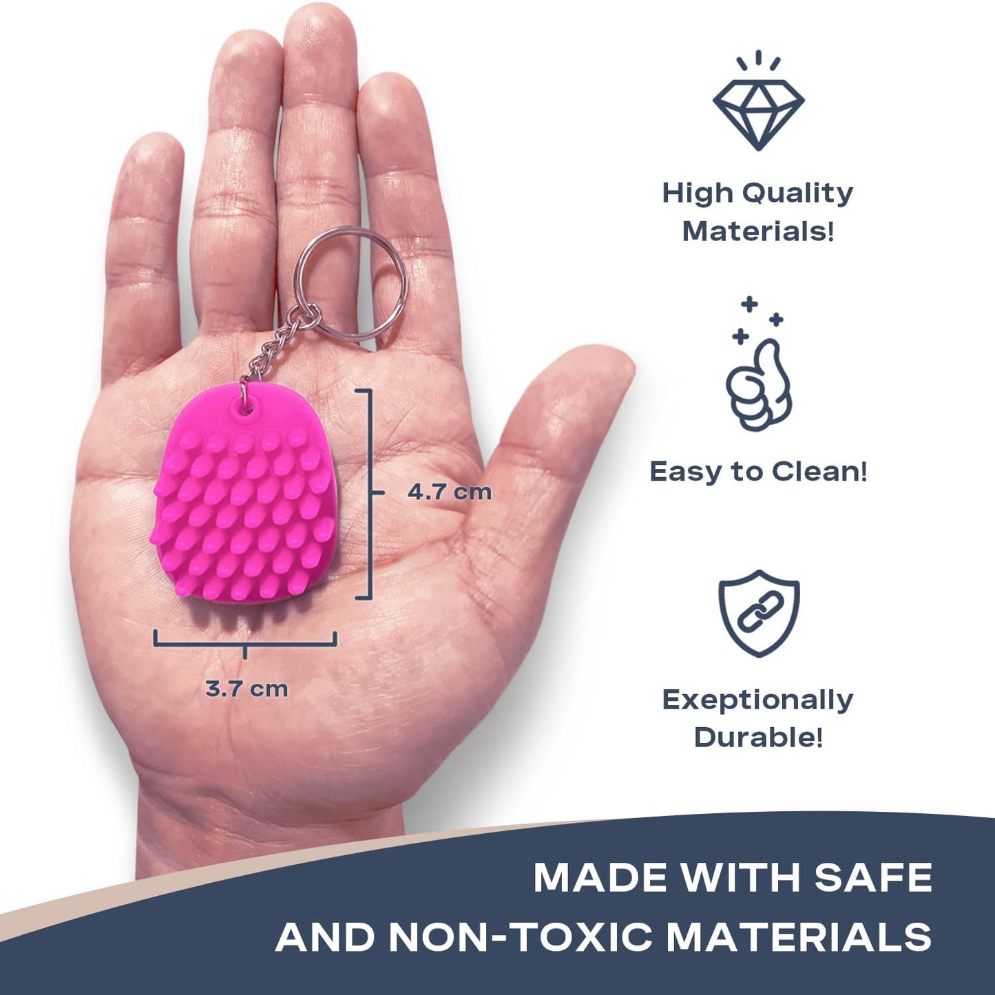 HedgeHog Hoglet Mini Keychain Soft, Smooth, Lightweight & Silent Fidget Toys for Stress Relief - Perfect Sensory Toy