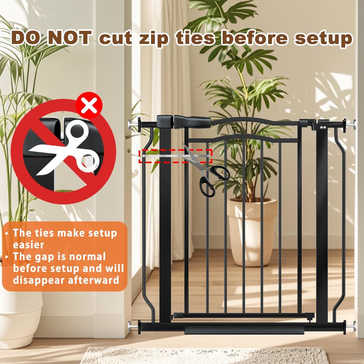 30" Tall Narrow Baby Gate for Doorways No Drill 29.5-33.8" Wide, Auto Close Press Mounted Baby Gate Indoor for Kids, Walk Through Pet Gates for Stairs, Black
