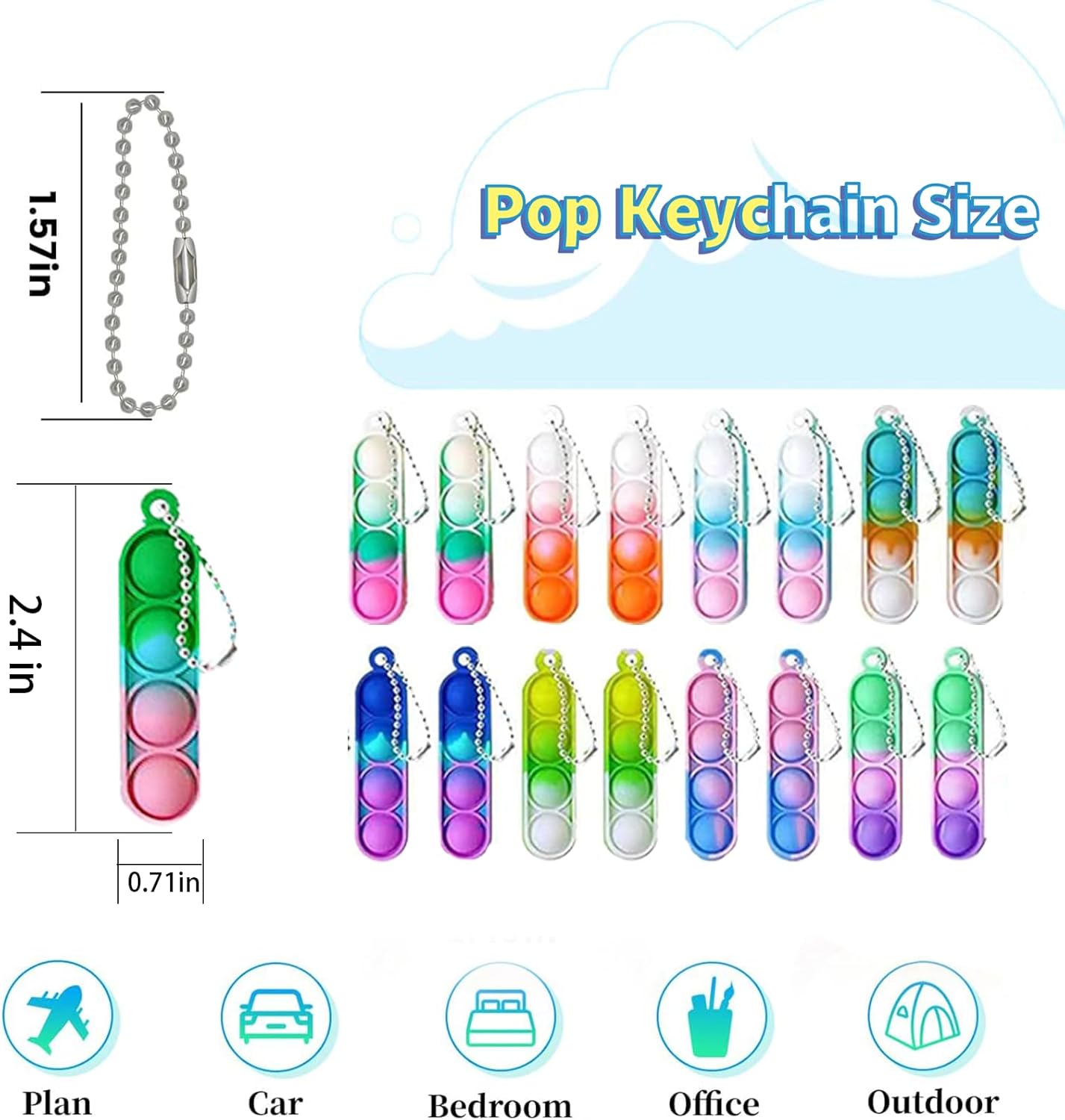 36 Pcs Kids Party Favors Pop Fidget Keychain lt Mini Fidget Toys Bulk for Kids Goodie Bag Stuffers Classroom Prizes It Bubbles Poppers Students Bulk Toys