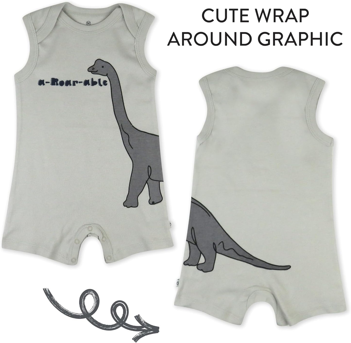 HonestBaby Short Sleeve and Tank Romper 100% Organic Cotton for Infant Baby and Toddler Boys