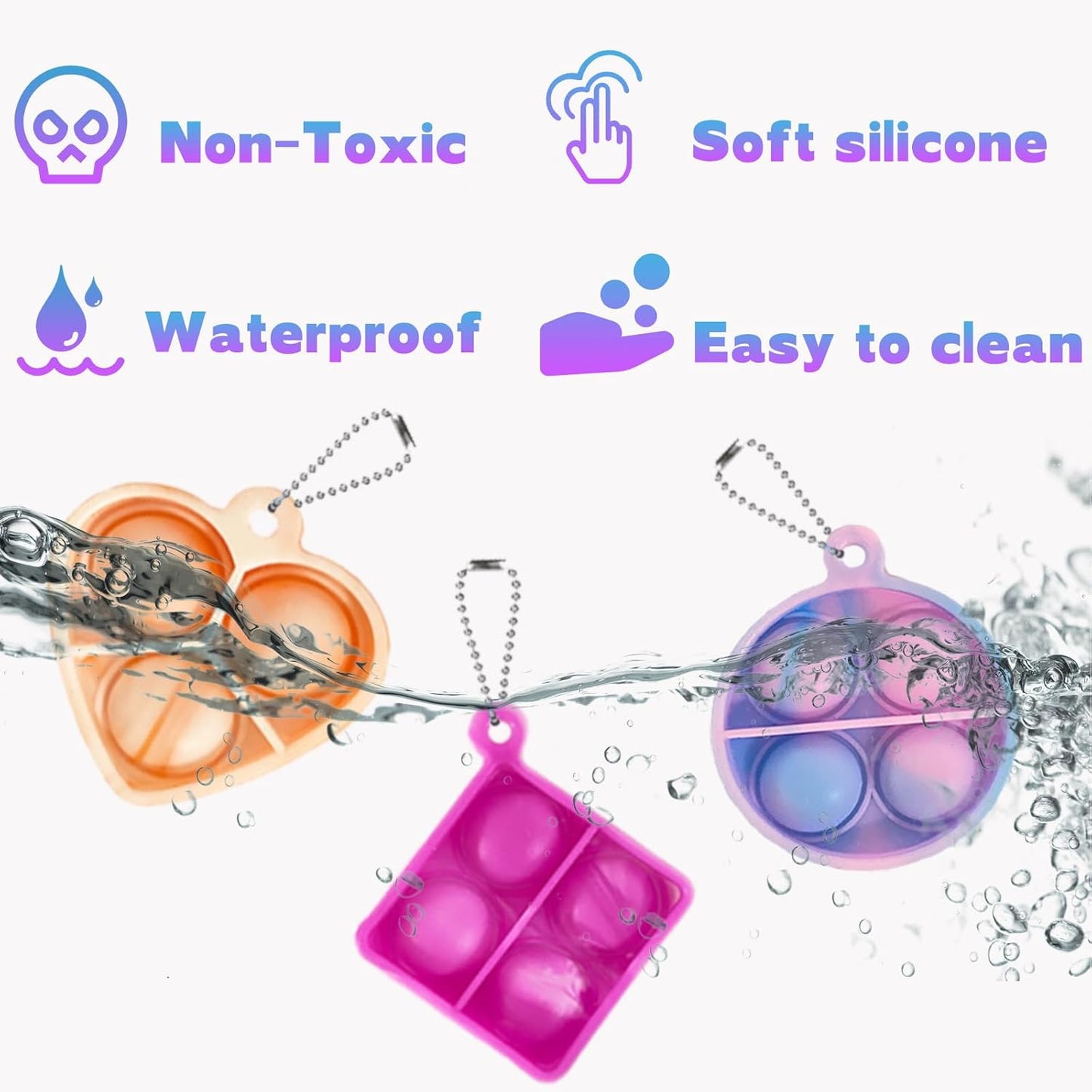 180Pcs Random Pop Fidget Toys Its Party Favors,Mini Pop Keychain It Fidget Toy Bulk Stress Toys Classroom Prizes Pop Fidget Keychain Stocking Stuffers Birthday Carnival Treasure Reliever Anti-Anxiety