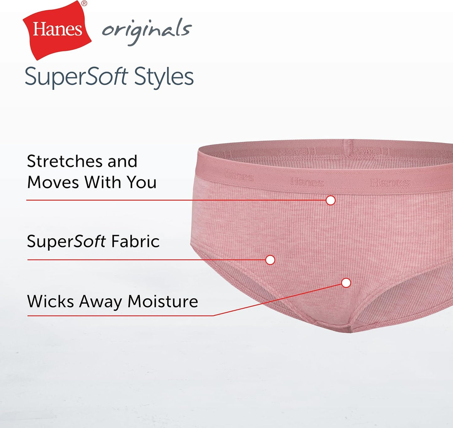 Hanes Ultimate Girls' Supersoft Bikini Briefs & Hipsters