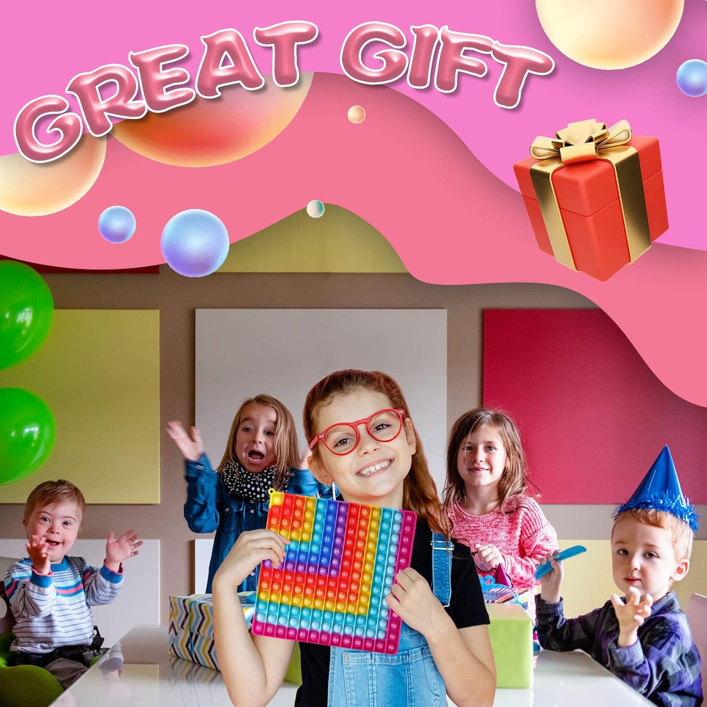 12 x 12 Multipication Games, Right-Angled Rainbow Square Math Toys 169bubbles Multiplication Pop for Teachers to Create Various Multiplication Formulas【with 1-12 Multiplication Tables】