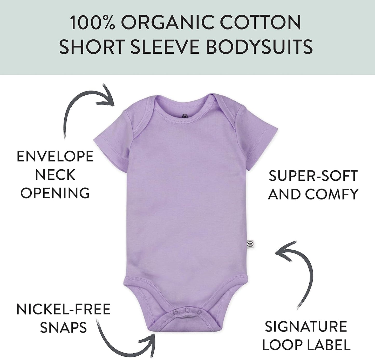 HonestBaby unisex-baby 10-pack Short Sleeve Bodysuits One-piece 100% Organic Cotton for Infant Baby Boys, Girls