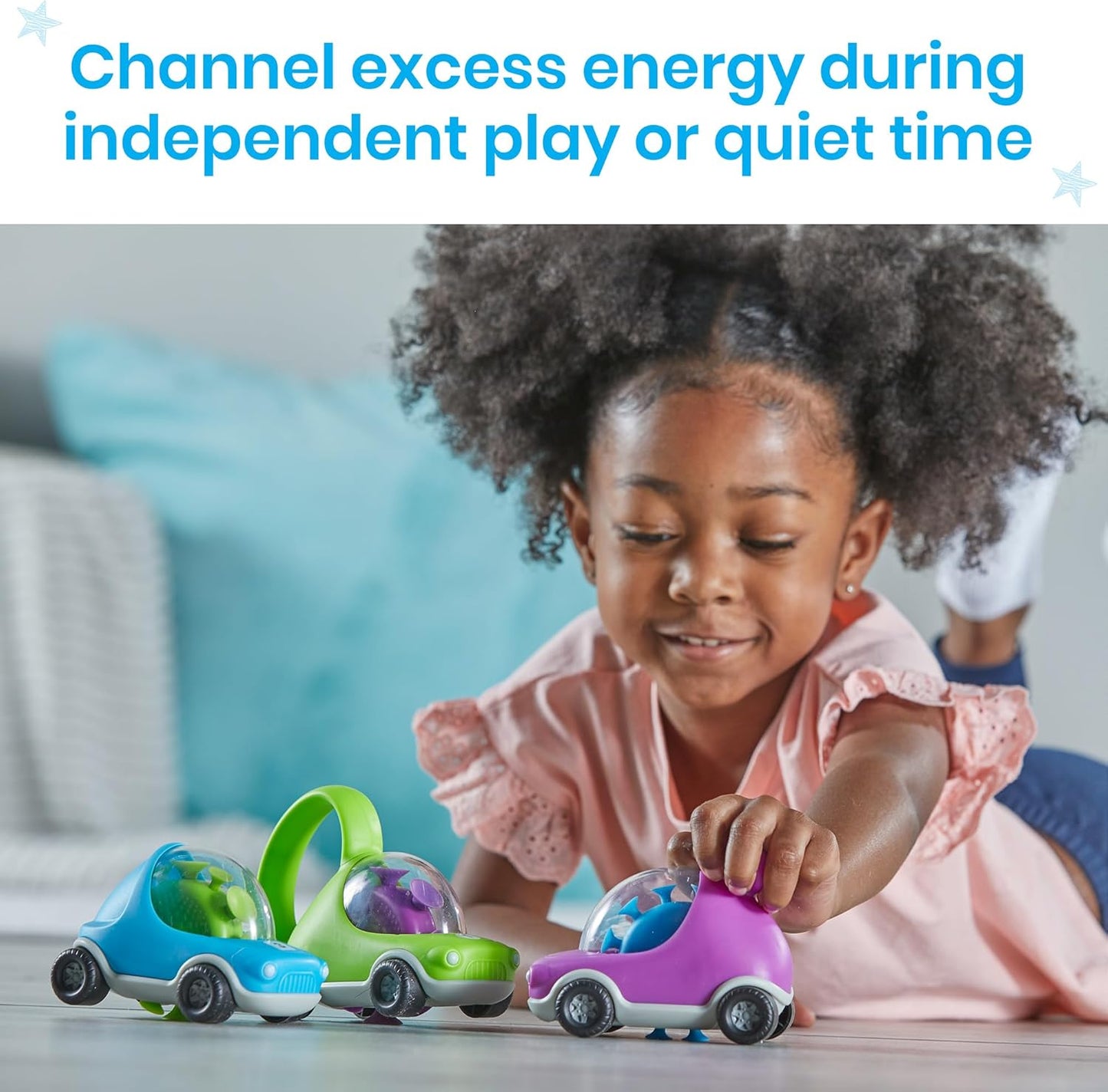 hand2mind Popping Fidget Cars, Suction Cup Toys, Fine Motor Skills Toys, Toddler Toy Cars, Occupational Therapy Toys, Play Therapy Toys, Preschool Sensory Toys, Anxiety Relief for Kids (Set of 3)