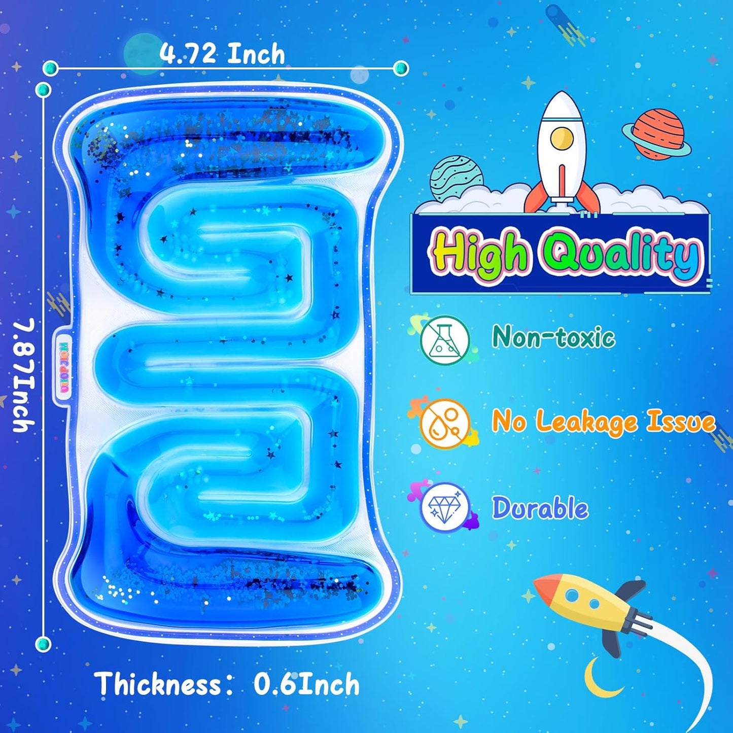 2PCS Autism Sensory Liquid Toy Stocking Stuffers for Kids Boys, ADHD Autistic Quiet Airplane Travel Toys, Cool Squishy Fidget Tube Stress Relief Toy for Classroom, Calm Down Corner