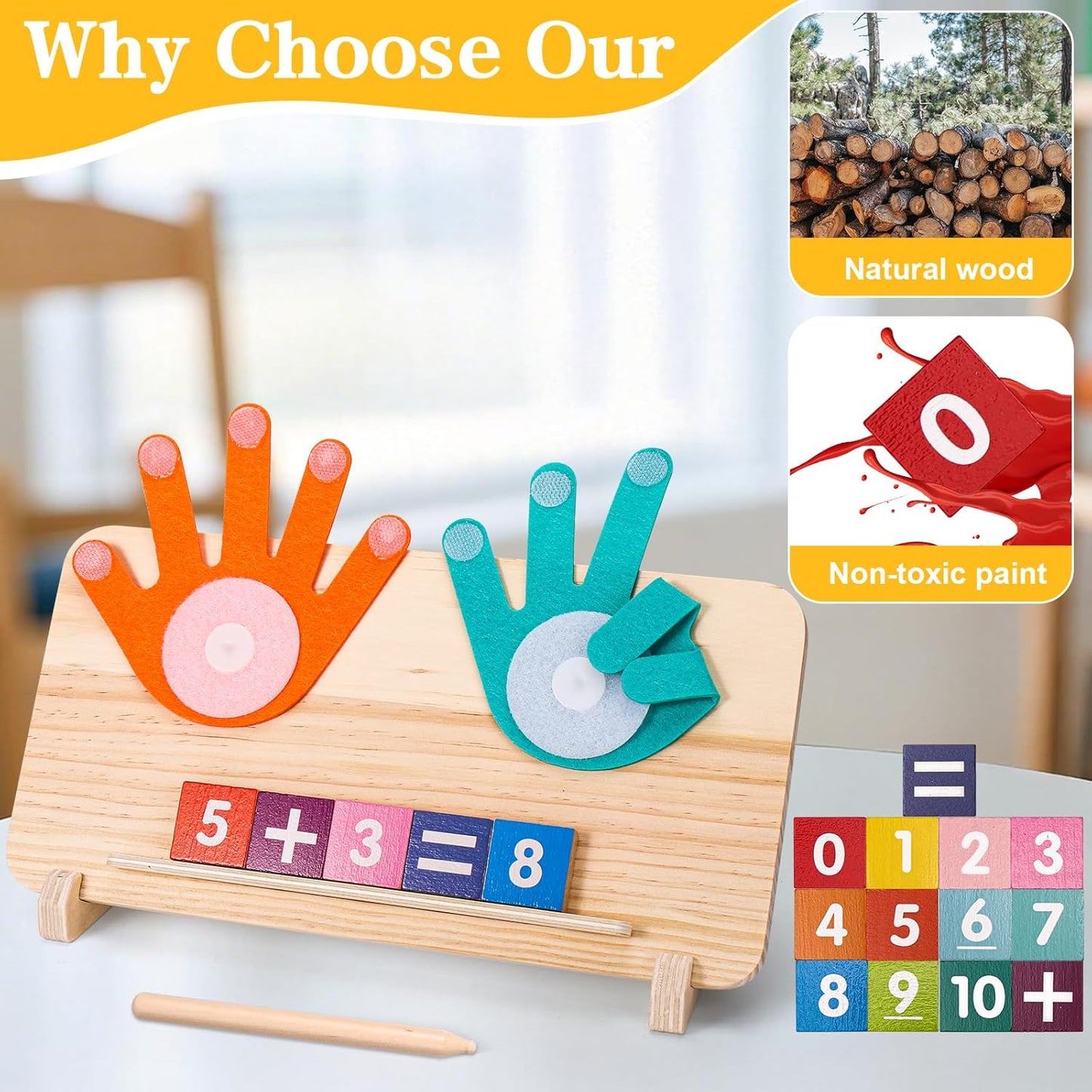 2 in 1 Math Toy for Toddlers 3 4 5 6 7,Addition and Subtraction Math Games for Kids 5-7,Math Manipulatives Kindergarten Preschool Classroom Must Haves Educational Number Blocks Learning Toys