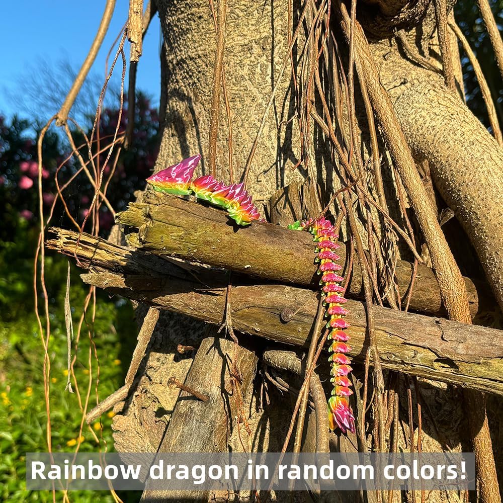 3D Printed Dragon 12inch Gemstone Dragon Dinosaur Christmas Fidget Toy Gifts for Adults Easter Basket Stuffers（12" gem Dragon）