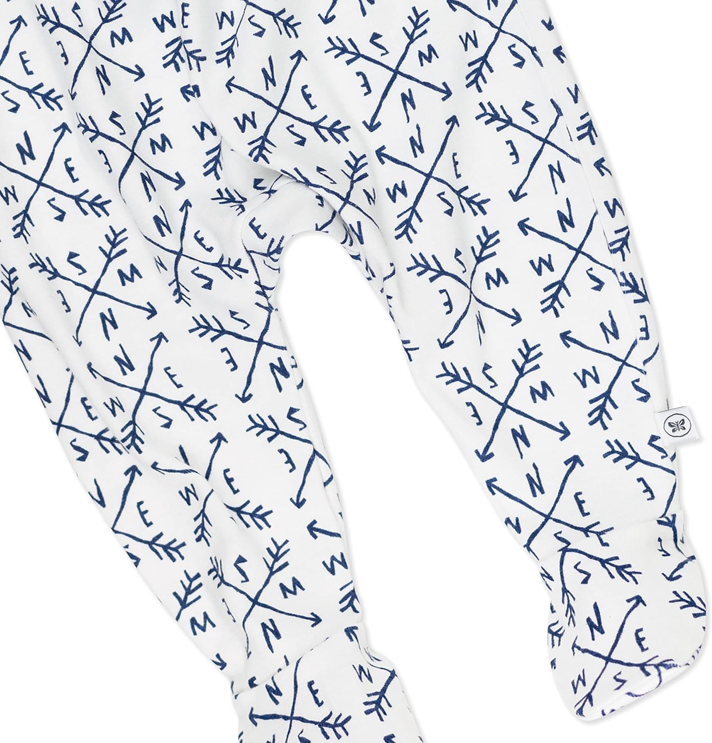 HonestBaby 3-pack Footed Pants Roomy Fit Pull on Bottoms 100% Organic Cotton for Infant Baby Boys, Girls, Unisex