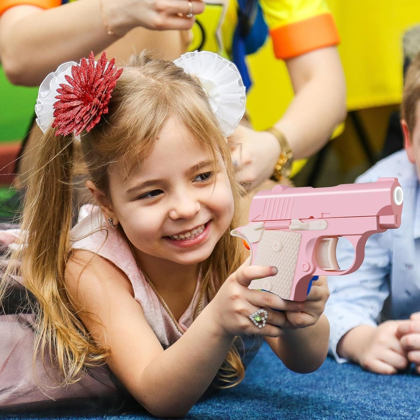 1911 3D Printed Small Pistol Toys Small Toy Pístol Fidget Toys Adults Stress Relief Toy Sensory Toys for Kids Friends Christmas Birthday Gift-Pink