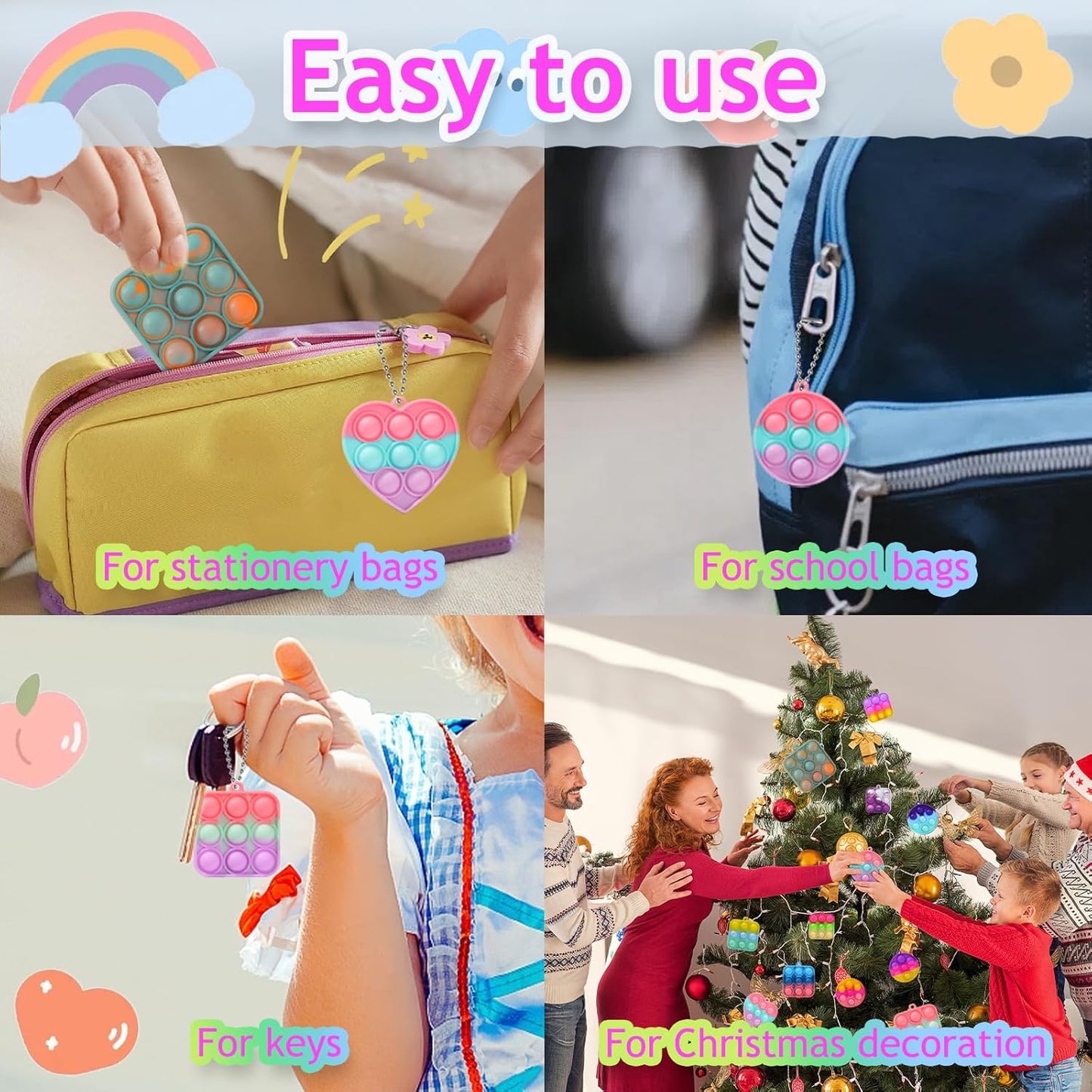 30PCS Party Favors for Kids,Bulk Fidget Toys, Birthday Party Toys, Small Classroom Prizes Box Fidgets Toys for Kids Toddlers Adult, Goodie Bag Stuffers, Treasure Chest, Bubbles Poppers (Roundness)