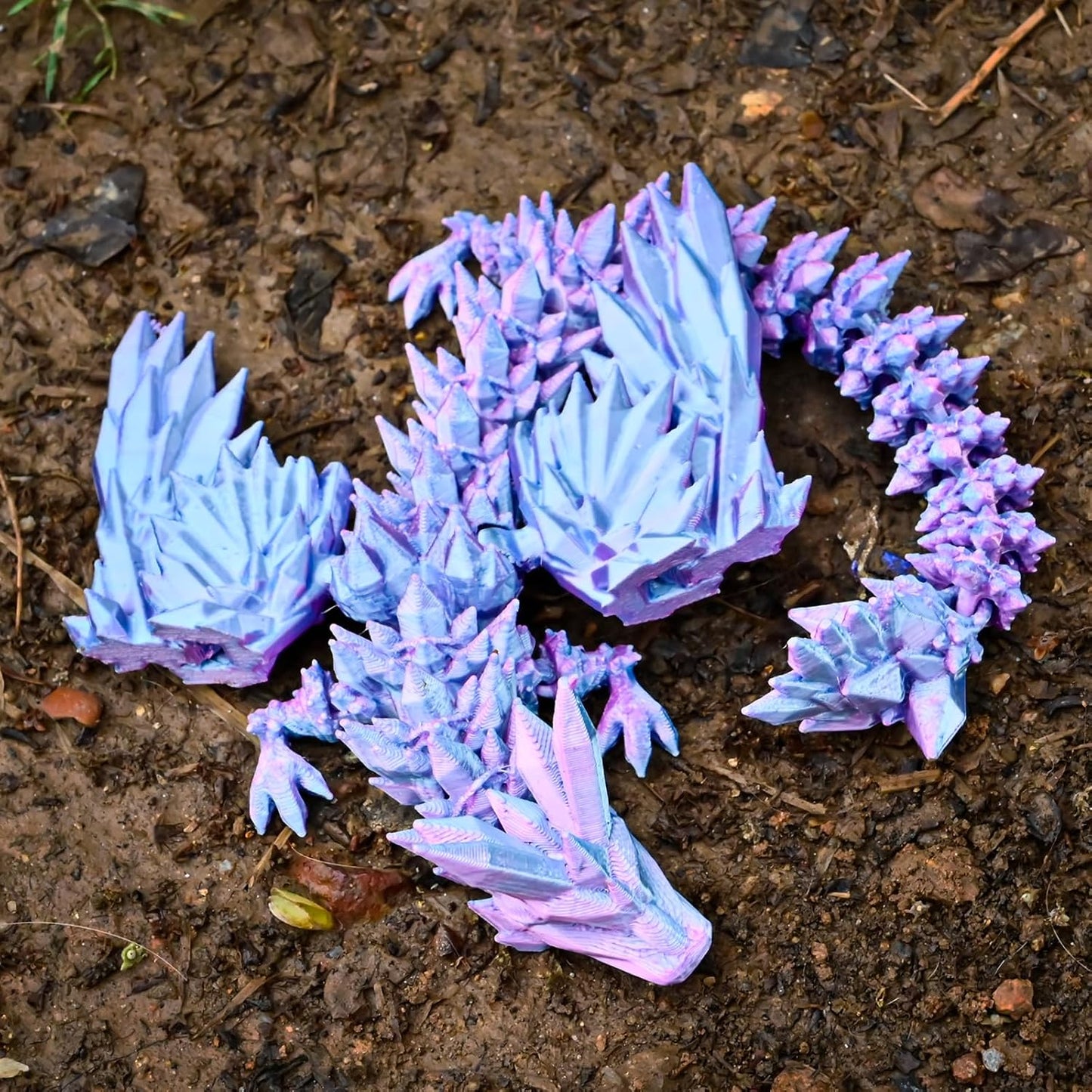 12inch Fly Dragon Egg, Year of The Dragon, 3D Printed Dragon, Executive Desk Toys, Articulated Dragon, Fidget Toys Gifts for Graduates Students Teachers Adults (Pink&Blue)