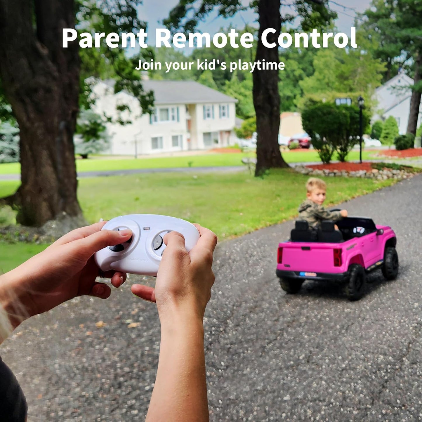 24V 2 Seater Ride on Toy for Big Kids, Electric SUV Kids Car to Drive w/Parent Remote, 2WD/4WD Switchable - Pink