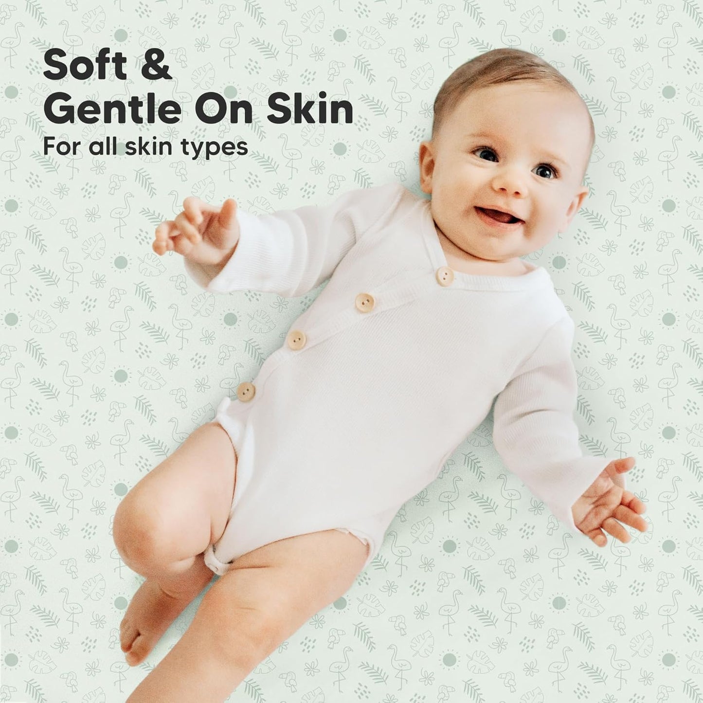 2-Pack Mini Crib Sheets Fitted - 38x26 Pack N Play Sheets for Pack and Play Mattress, Organic Cotton, Soft & Breathable Playard Bedding, Neutral Mini Toddler Bed Cover for Boys, Girls (Tropic Oasis)