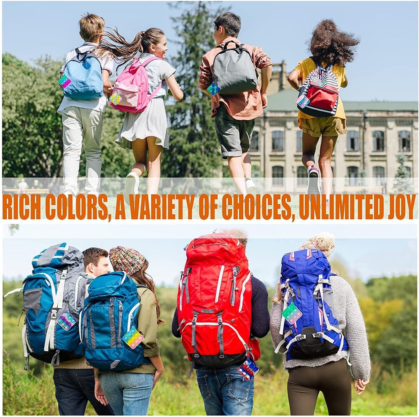 200 pcs Random Color Mini Squeeze Pop Bubble Fidget Sensory Toys, Mini Keychain Wrap Small Relieve Anxiety Stress Toy, Pop Bulk Silicone Classroom Prize for Kids Adult Party Gift