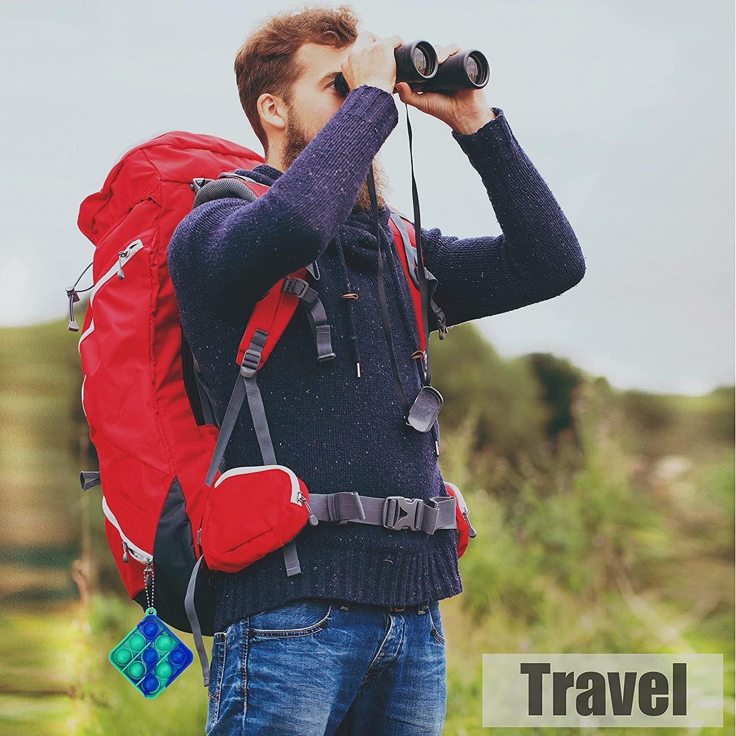 12 Pcs Pop Fidget Keychain, Mini Fidget Toys Bulk, Party Favors for Kids, Kids Goodie Girls Bag Stuffers Fidgets for Classroom Prizes Sensory for Kids Christmas Party Favors