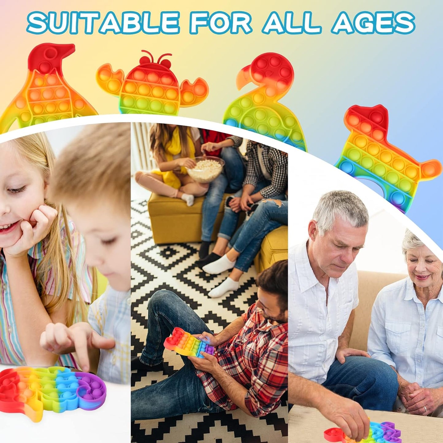 24 Packs Fidget Toys Bulk Gifts for Kids Adults , Classroom Boys Girls Sensory Bubble Set Carnival Pinata Prizes Bag, Desk Toy Party Favors Kit Game Ideas Gift Cute Animal