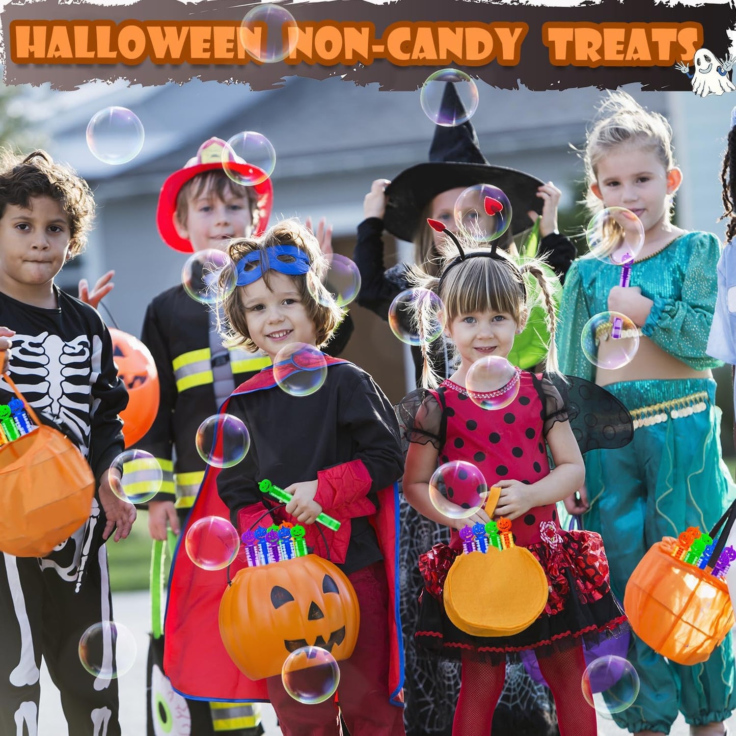 Halloween Bubbles Party Favors for Toddlers Bulk 300 Pack,Non Candy Treats Goodie Bag Stuffer Fillers for Kids, Small Halloween Trinkets trunk or treat Classroom Prizes Toys Gift Handouts for Boy Girl