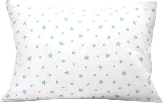 13x18 Pillowcase Children - Star Pillow Case Kids, Toddler Star Pillowcase Cotton, Girl Boys Pillow Cases, Travel Pillow Case Cover - Green Stars