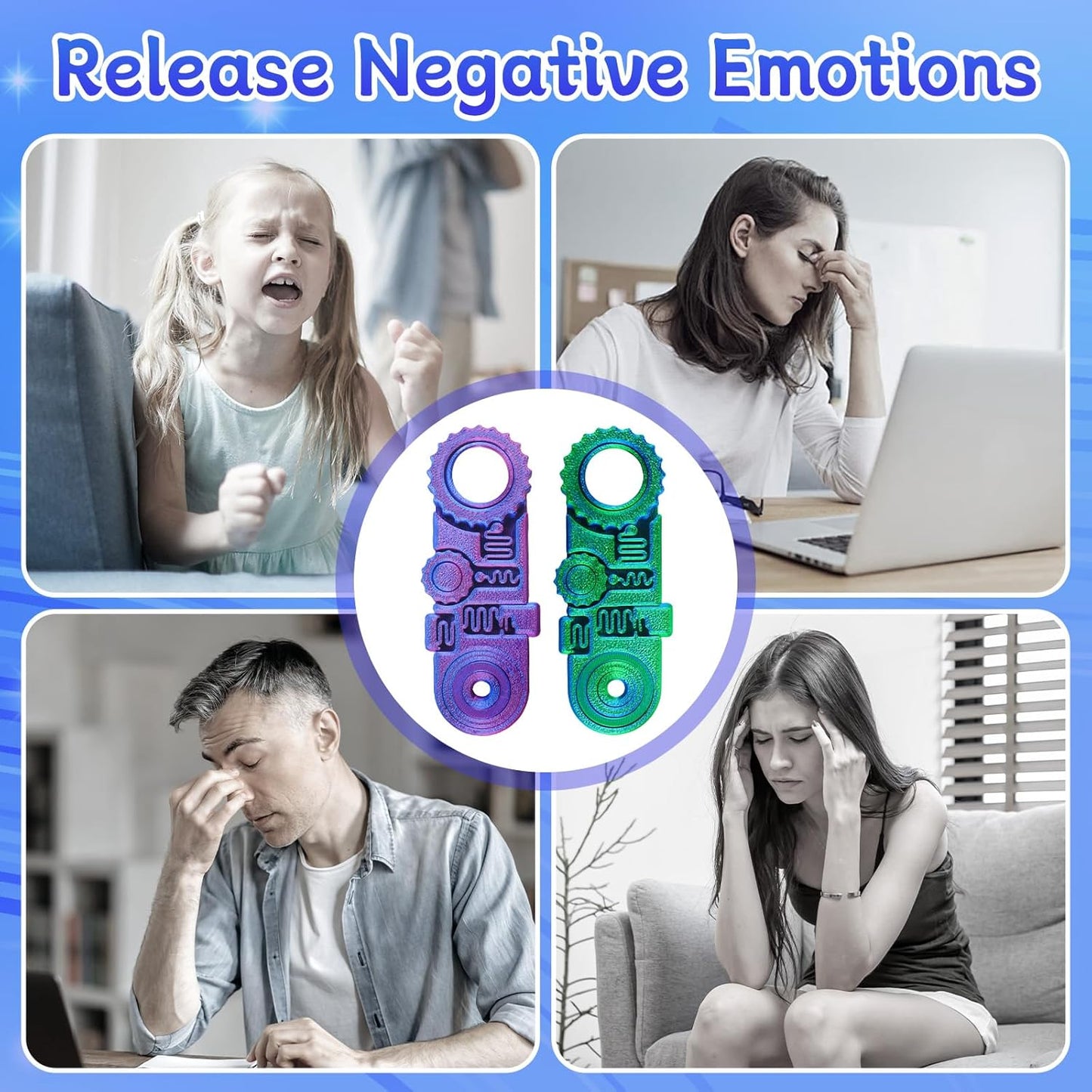 2025 New 3D Printed Fidget Ring Toys, 5-in-1 3D Printed Gear Ball Stress Sensory Toy, Mindful Meditation Gear Toys for Stress and Anxiety Relief, Back to School Supplies Fidget Toy for Kids Adults