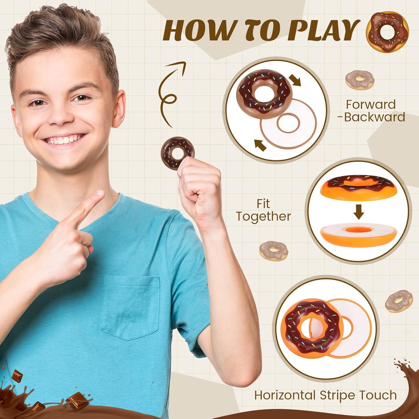 2 Pcs Haptic Coin Donut Fidget Slider Magnetic Fidget Slider Toy ADHD Autism Sensory Relief Stress and Anxiety Depression Desk Toys for Adults Teens Birthday Gift