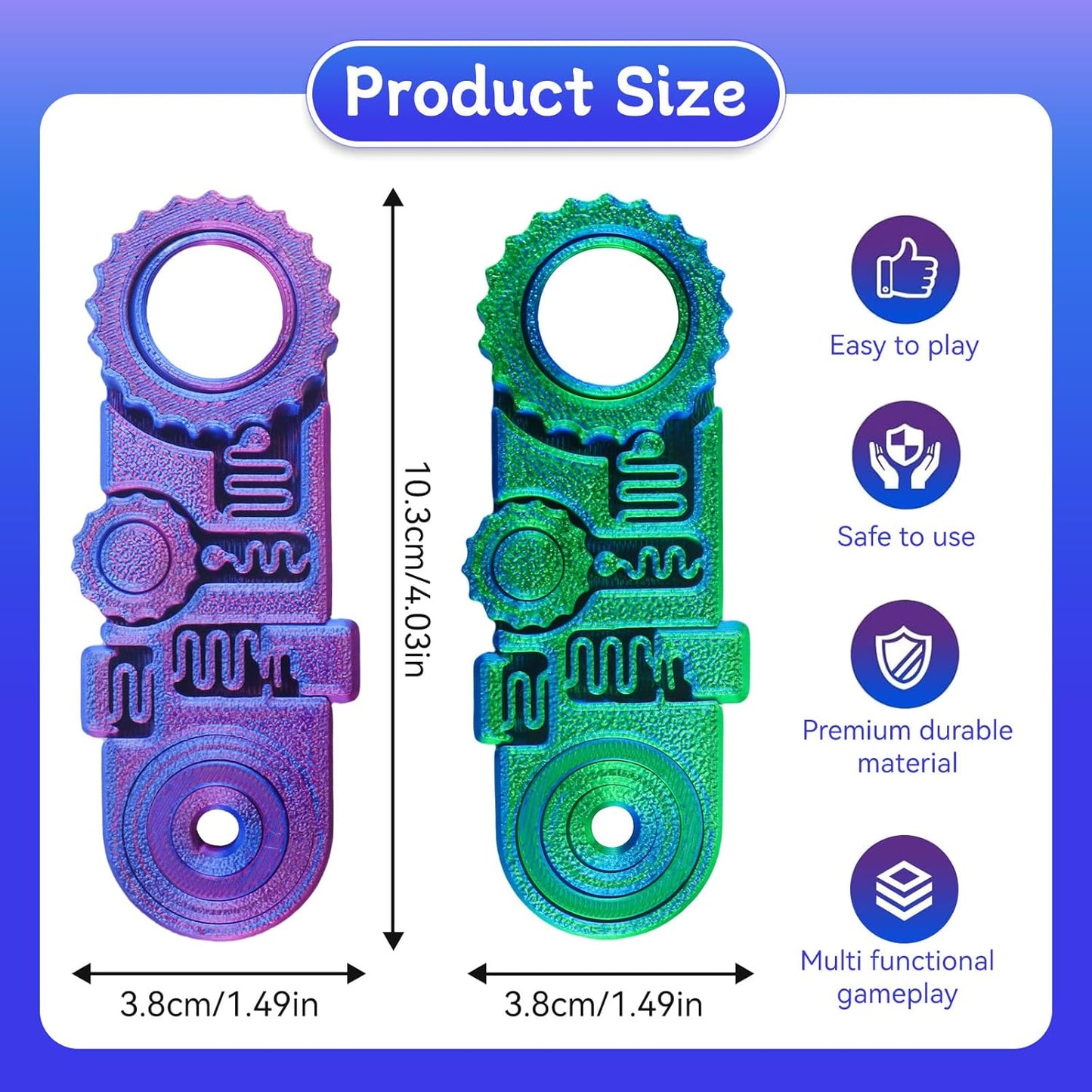 2025 New 3D Printed Fidget Ring Toys, 5-in-1 3D Printed Gear Ball Stress Sensory Toy, Mindful Meditation Gear Toys for Stress and Anxiety Relief, Back to School Supplies Fidget Toy for Kids Adults