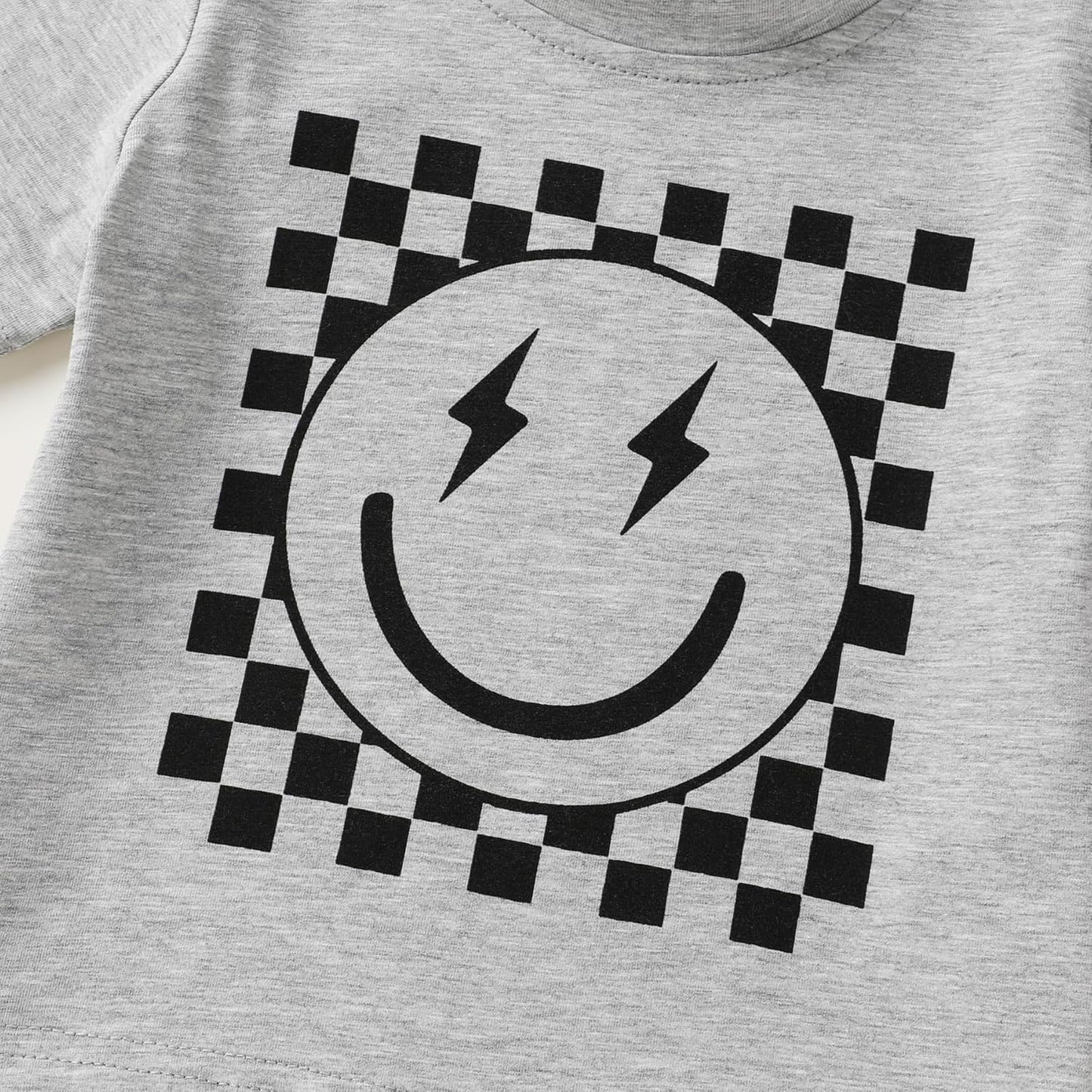 Happy Town Toddler Clothes Baby Boy Girl Smiley Face Shirt Short Sleeve T-Shirt Tee Summer Tops Outfits