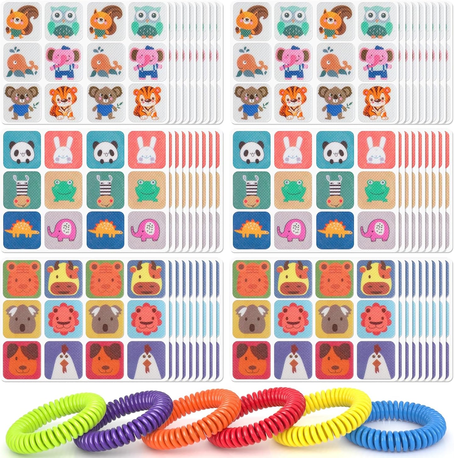 360 Pack Mosquito Repellent Stickers for Kids, with 6 Pack Mosquito Repellent Bracelets, Bug Repellent Stickers Natural DEET - Free, Plant Ingredients, Mosquito Patches for Outdoor Camping